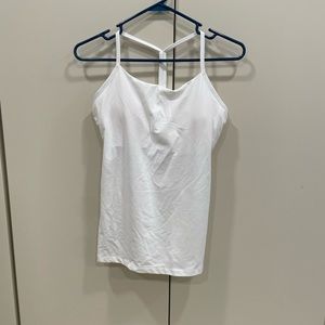 NWOT Eddie Bauer White size small racer back Cami with built-in shelf bra